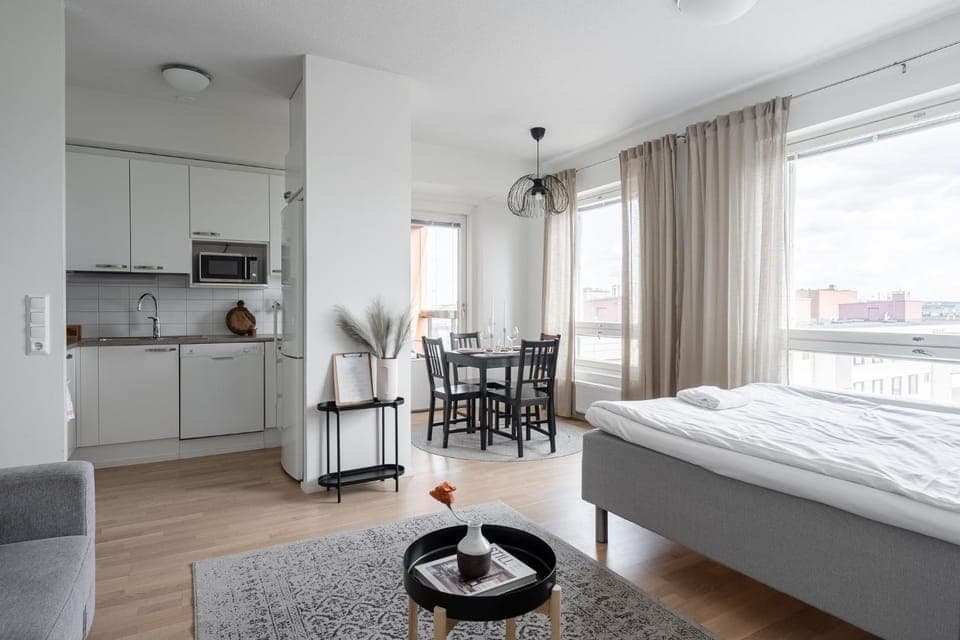 Dining area, Bedroom, furniture, kitchen