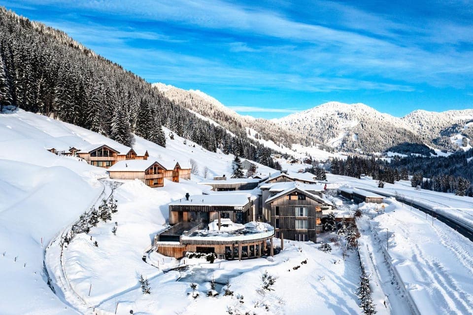 Property building, Day, Winter, Mountain view