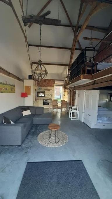 Bed, Kitchen or kitchenette, Photo of the whole room, Seating area