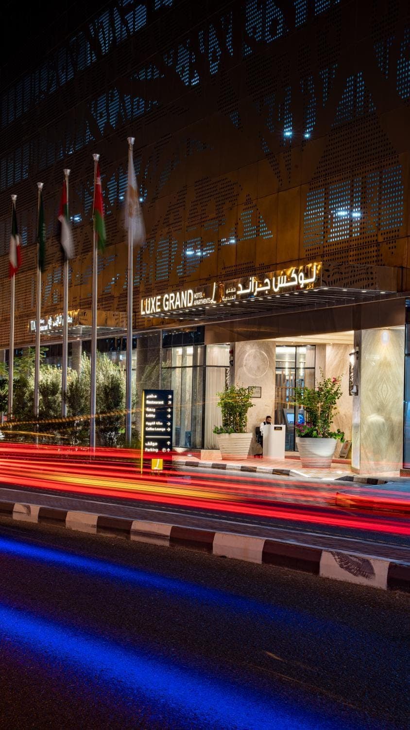 Property building, Facade/entrance, Night, Property logo or sign