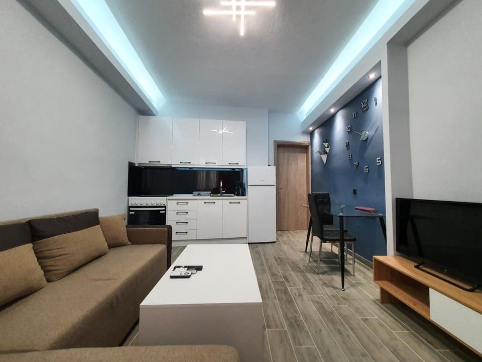 Kitchen or kitchenette, Living room, Seating area