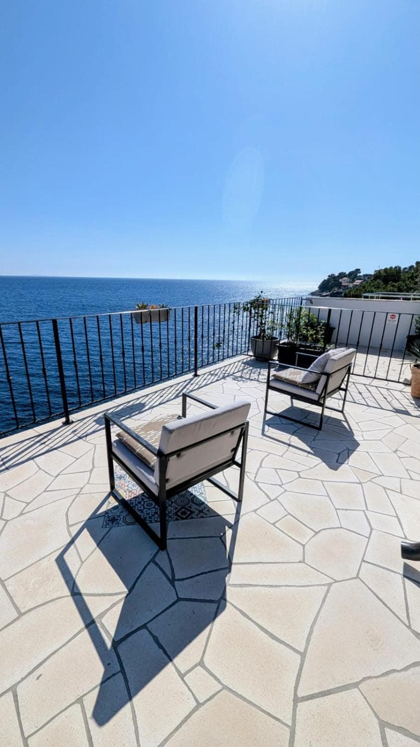 View (from property/room), Balcony/Terrace, Sea view, sunbed