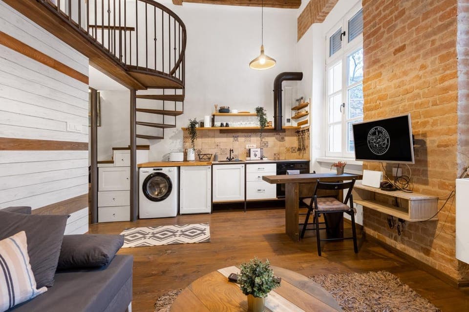 TV and multimedia, Kitchen or kitchenette, Seating area, Dining area, pet friendly, stove, washing machine