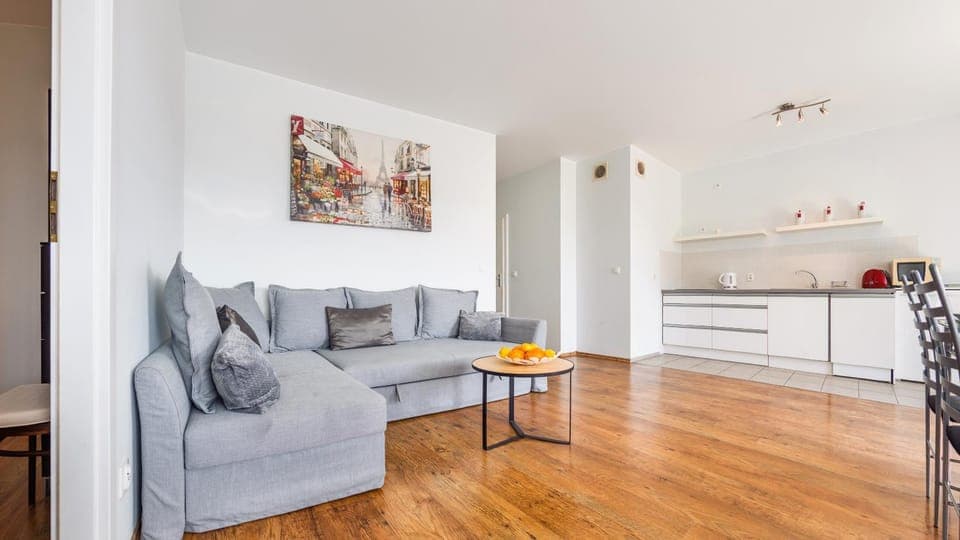 Kitchen or kitchenette, Living room, Seating area