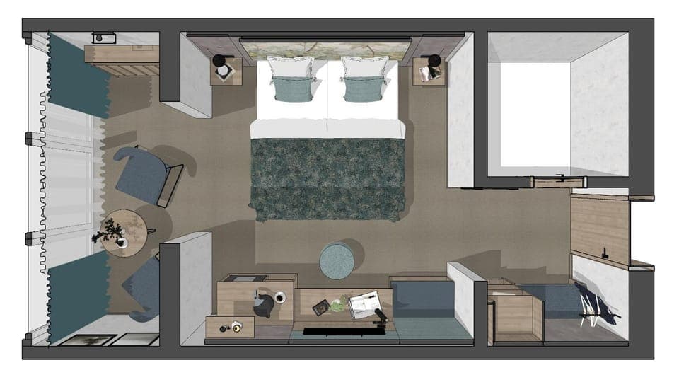 Photo of the whole room, Floor plan, Bedroom