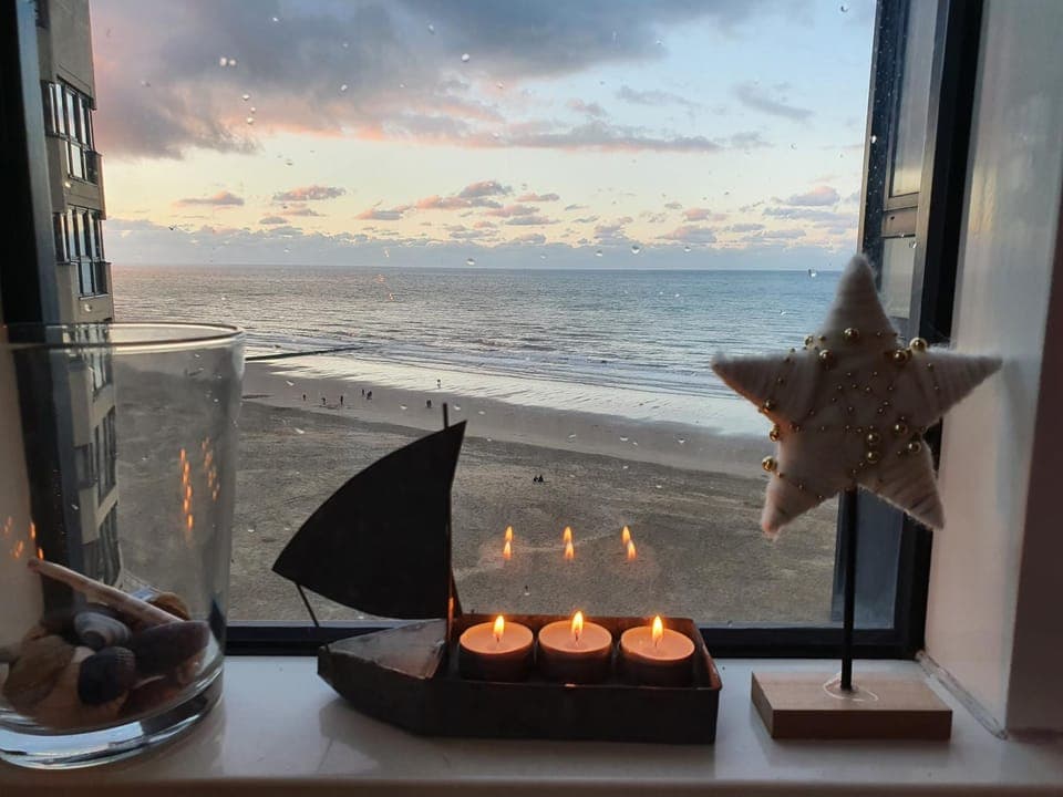 Beach, Sea view, Sunset