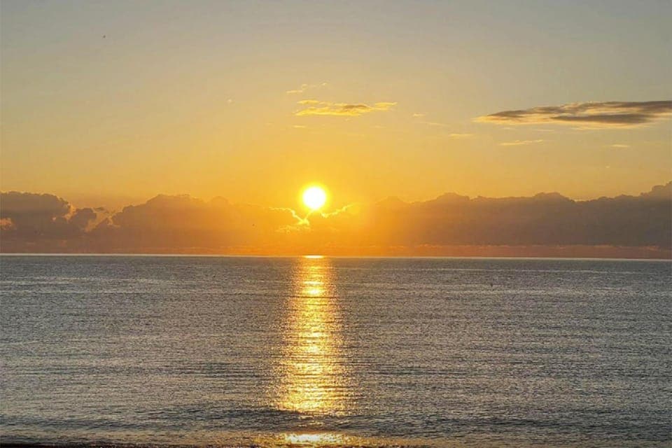 Beach, Sea view, Sunset