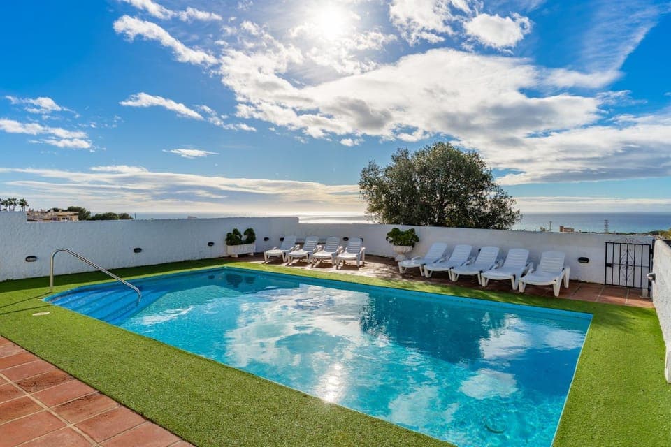 Property building, Living room, Swimming pool