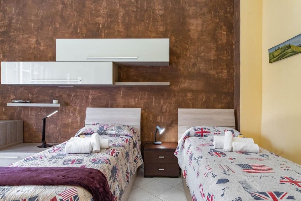 Bed, Bedroom, hair dresser, towels, wardrobe