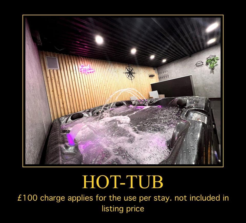 Hot Tub, Hot Tub, Spa and wellness centre/facilities, Text overlay