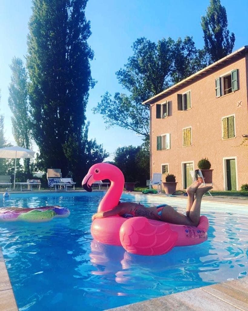 Property building, Pool view, Swimming pool, sunbed