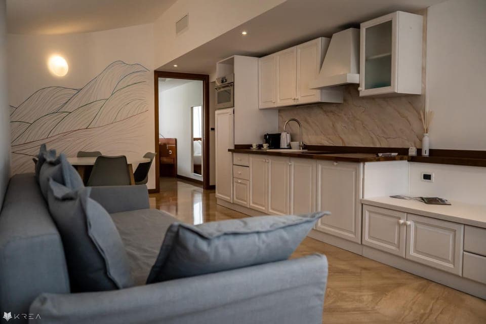 Living room, kitchen