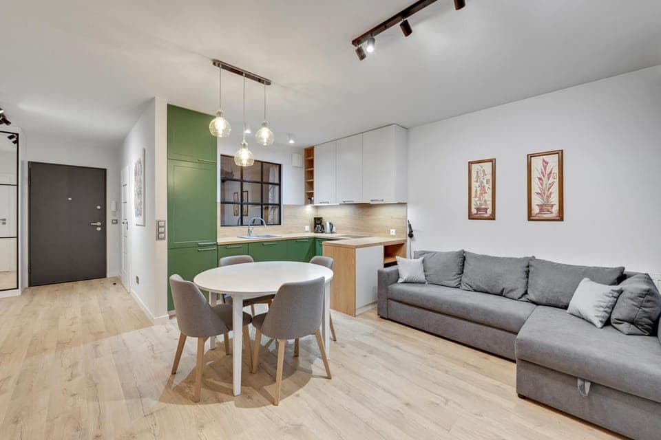 Kitchen or kitchenette, Living room, Seating area, Dining area, dishwasher