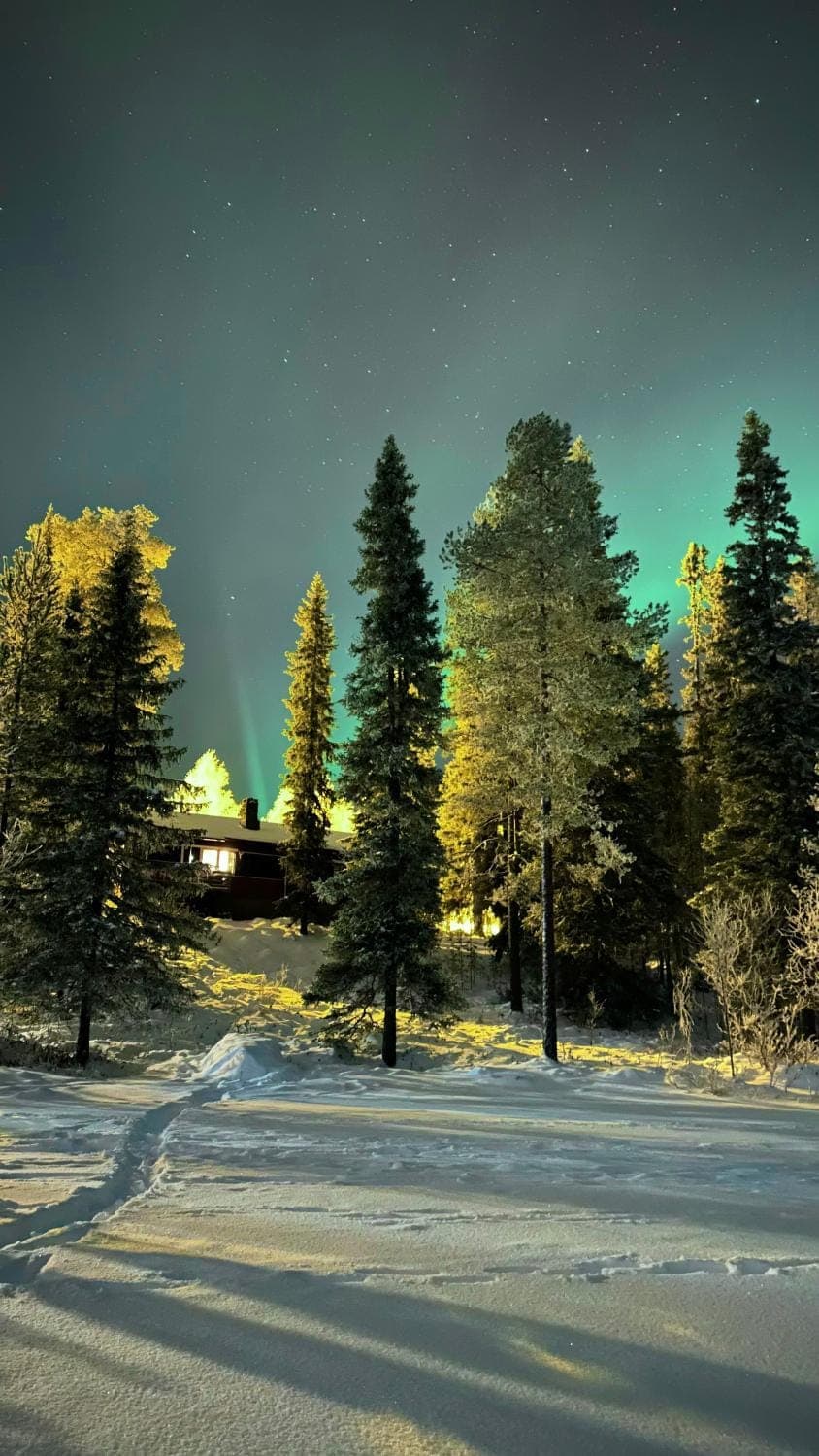 Night, Natural landscape, Winter