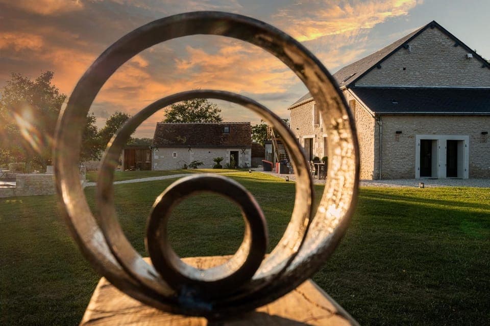 Property building, Natural landscape, Garden, Garden view, Sunset