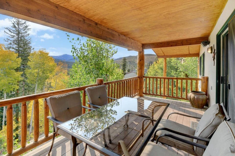 Patio, Dining area, Mountain view