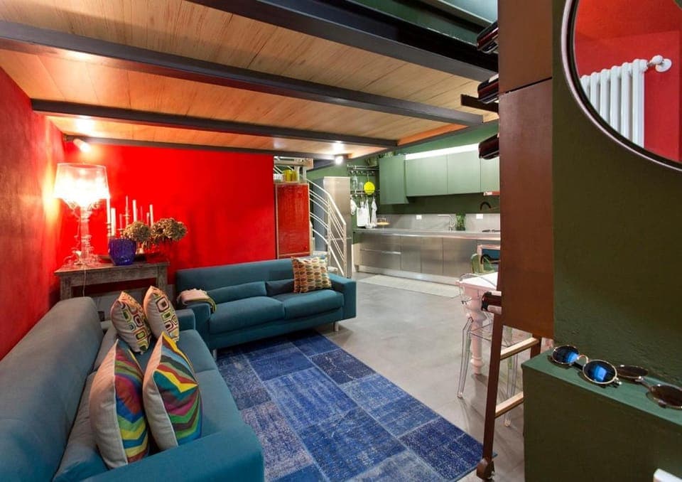 Kitchen or kitchenette, Living room, Seating area