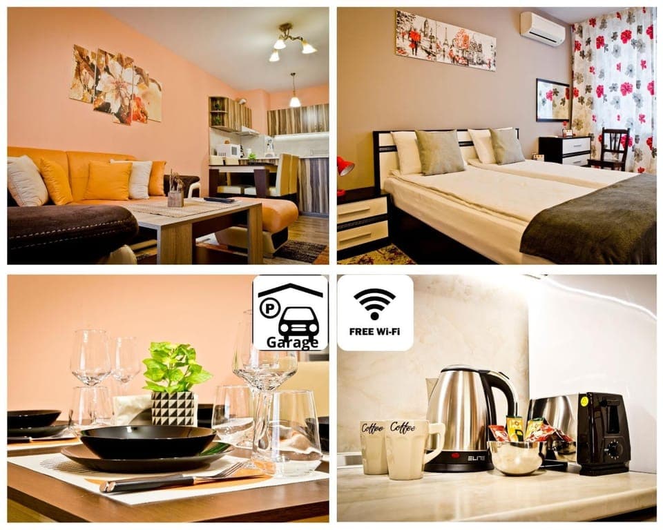 Coffee/tea facilities, Kitchen or kitchenette, Living room, Bedroom, Parking, microwave, washing machine