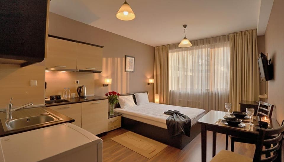 Kitchen or kitchenette, Living room, Photo of the whole room, Bedroom