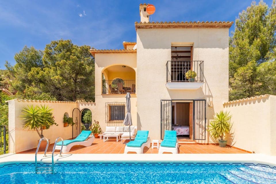 Property building, Living room, Swimming pool