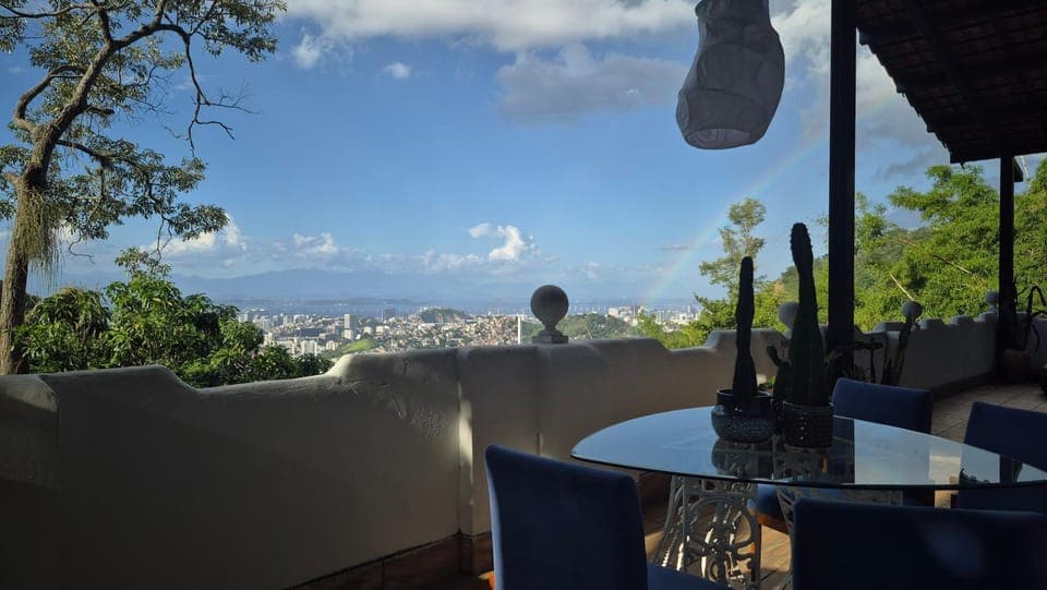 Day, Natural landscape, View (from property/room), Balcony/Terrace, Dining area, Mountain view