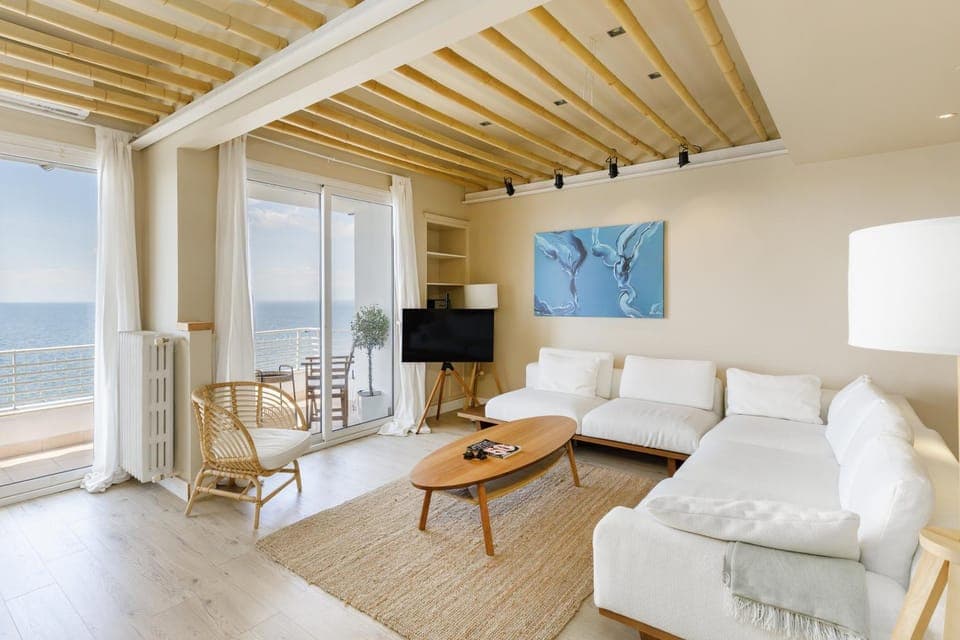 Living room, Seating area, Sea view