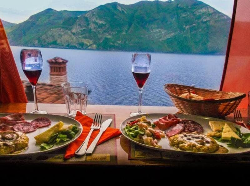 Natural landscape, Food and drinks, Lake view, Mountain view