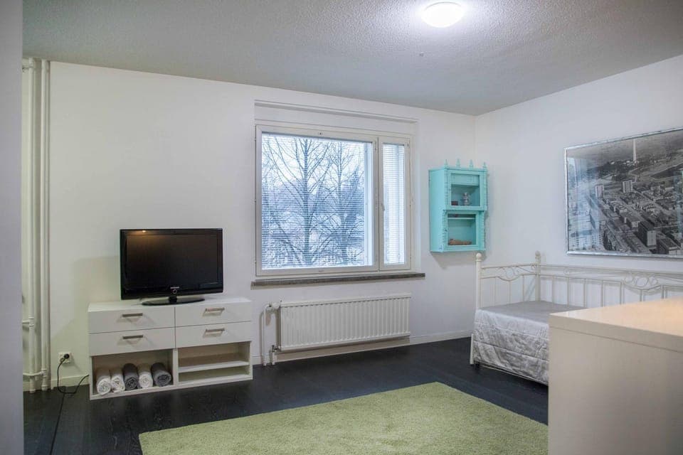 Bed, TV and multimedia, Photo of the whole room, hair dresser