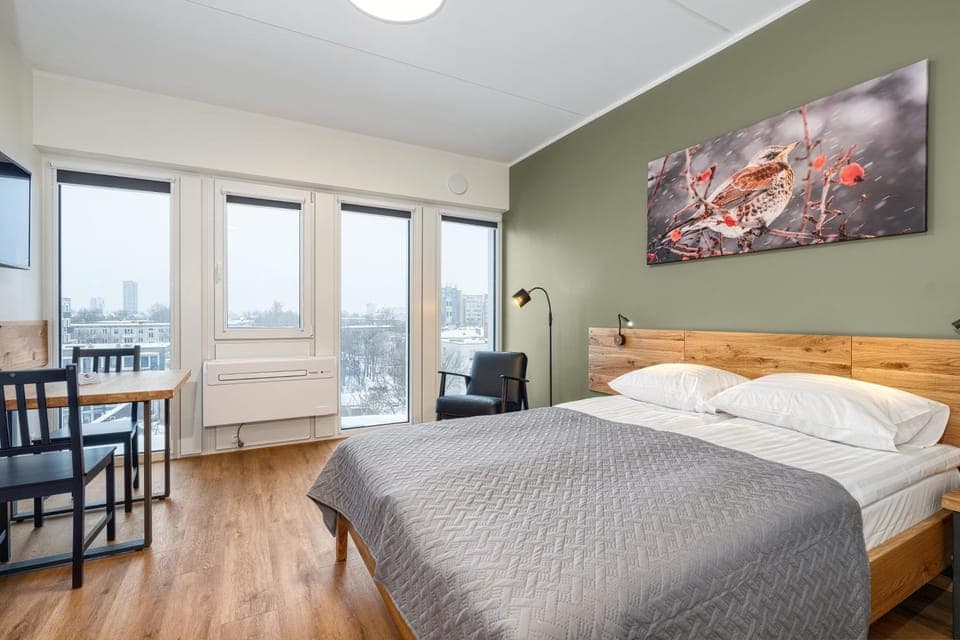 Bed, View (from property/room), Seating area, Bedroom, air conditioner