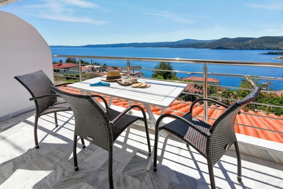 Natural landscape, Dining area, Mountain view, Sea view