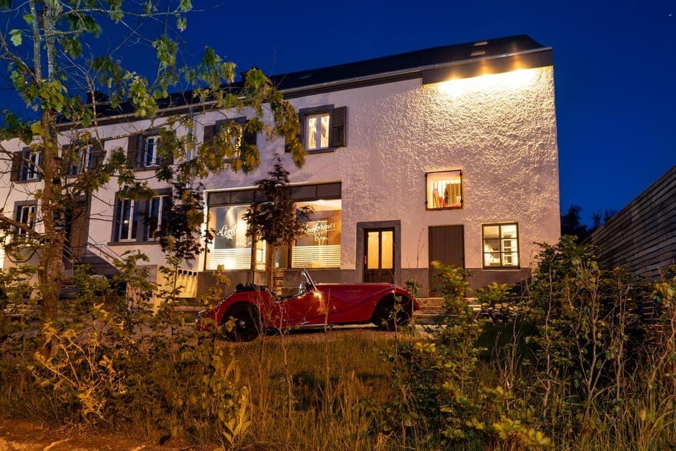 Property building, Night, Garden
