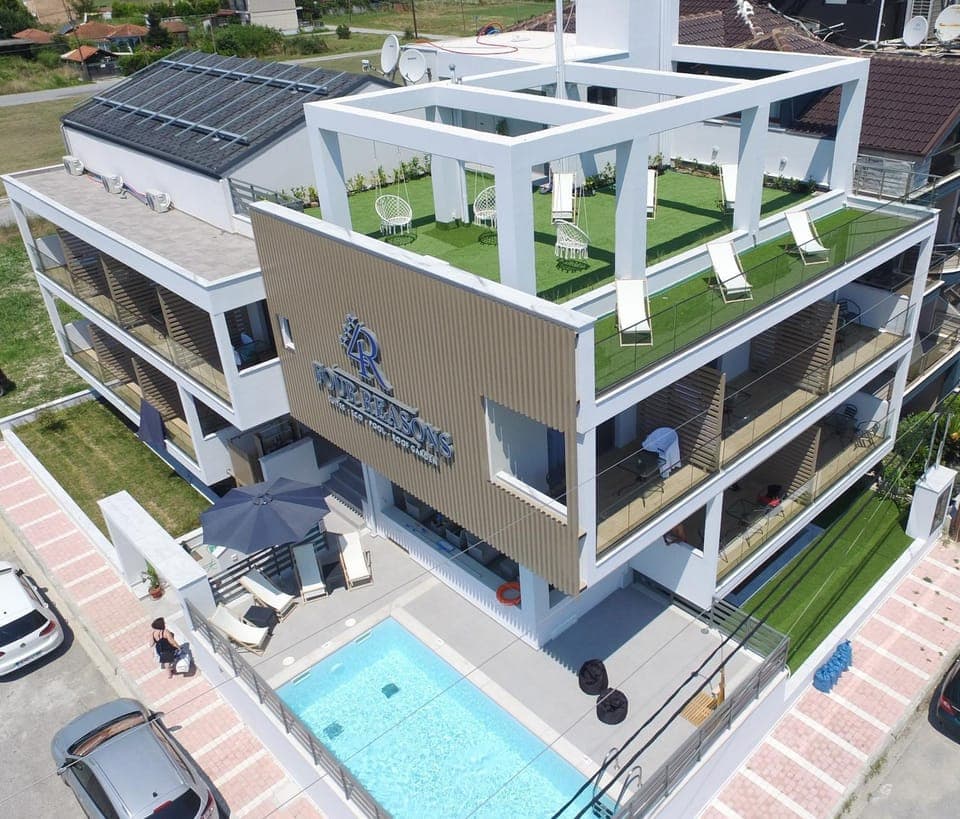 Property building, Patio, Bird's eye view