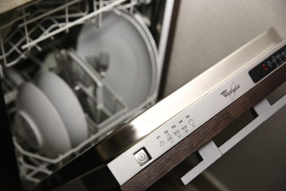 Kitchen or kitchenette, dishwasher