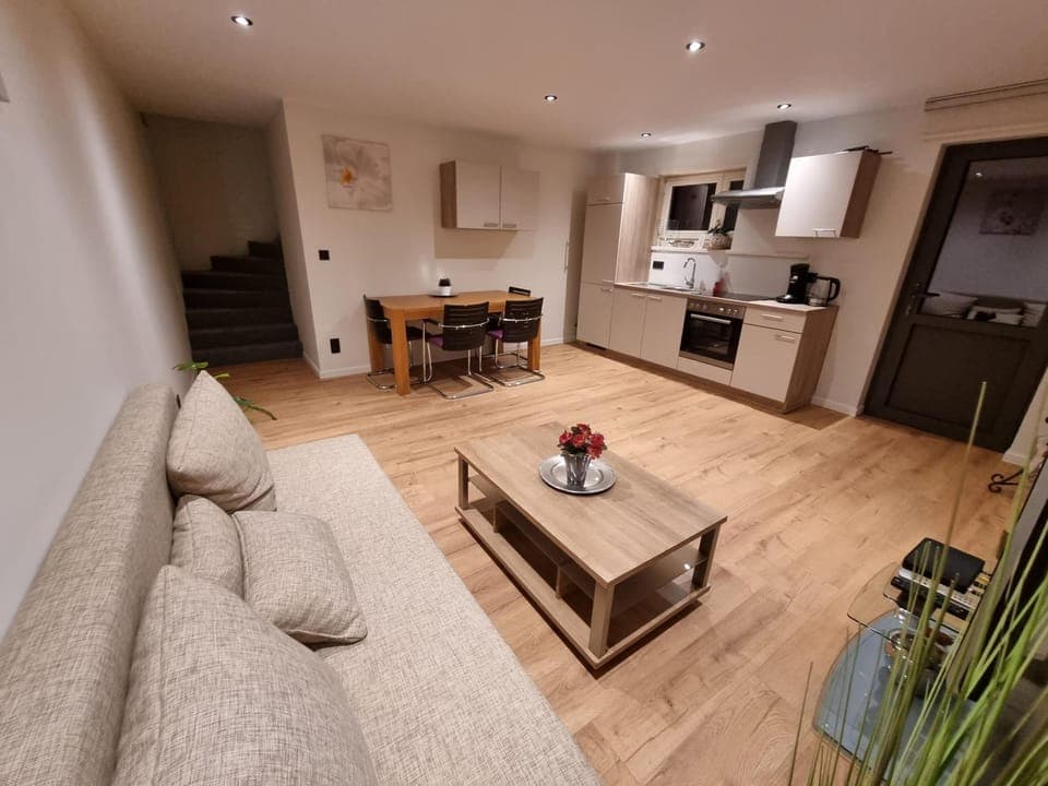 Kitchen or kitchenette, Living room, Dining area, minibar, pet friendly, stove