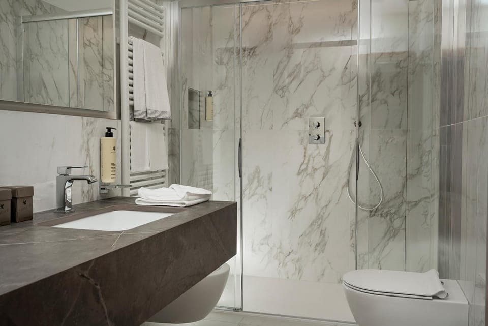 Shower, Toilet, Bathroom, towels