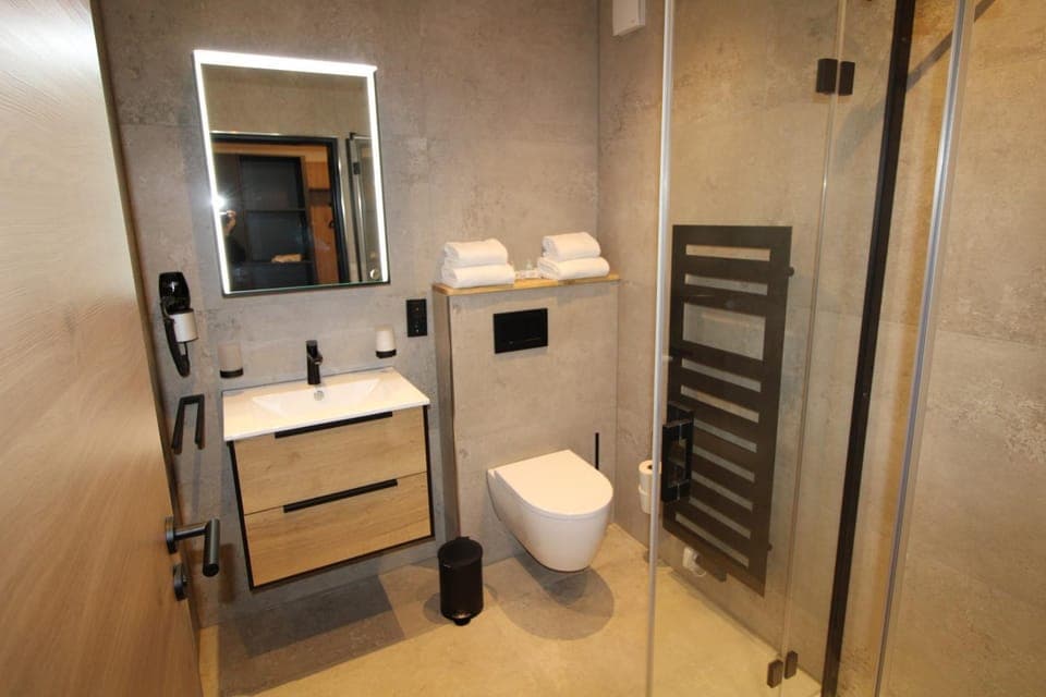 Shower, Toilet, Bathroom, towels