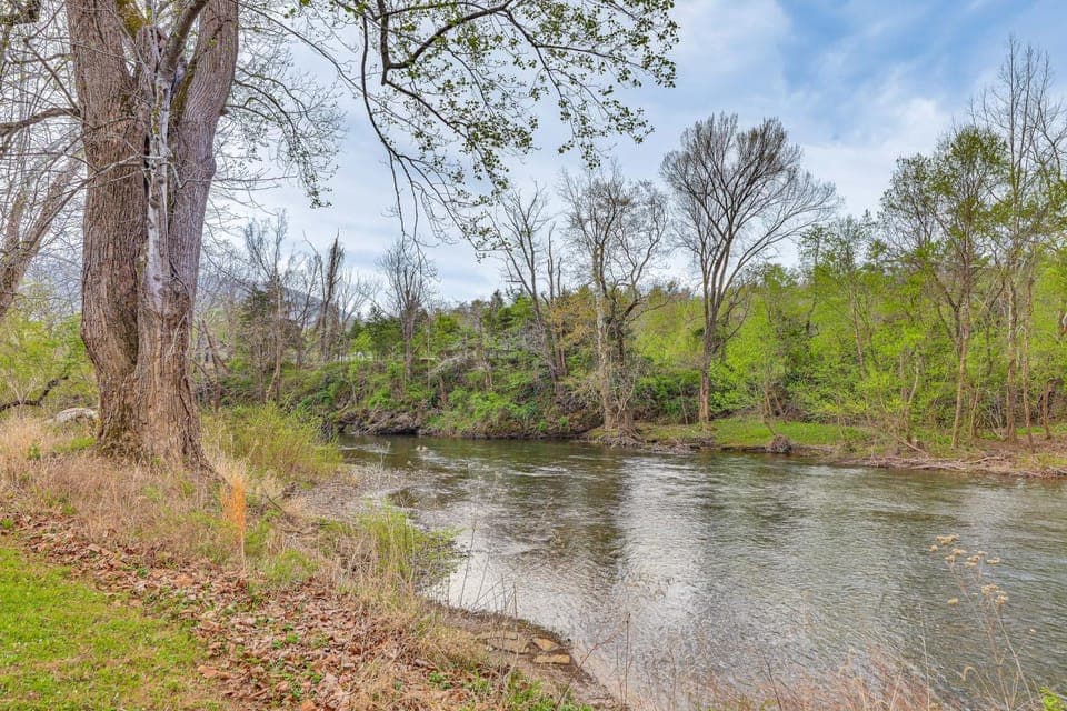 Fire Pit + Patio: Creekside Cabin in Eagle Rock! Cabin in Shenandoah Valley