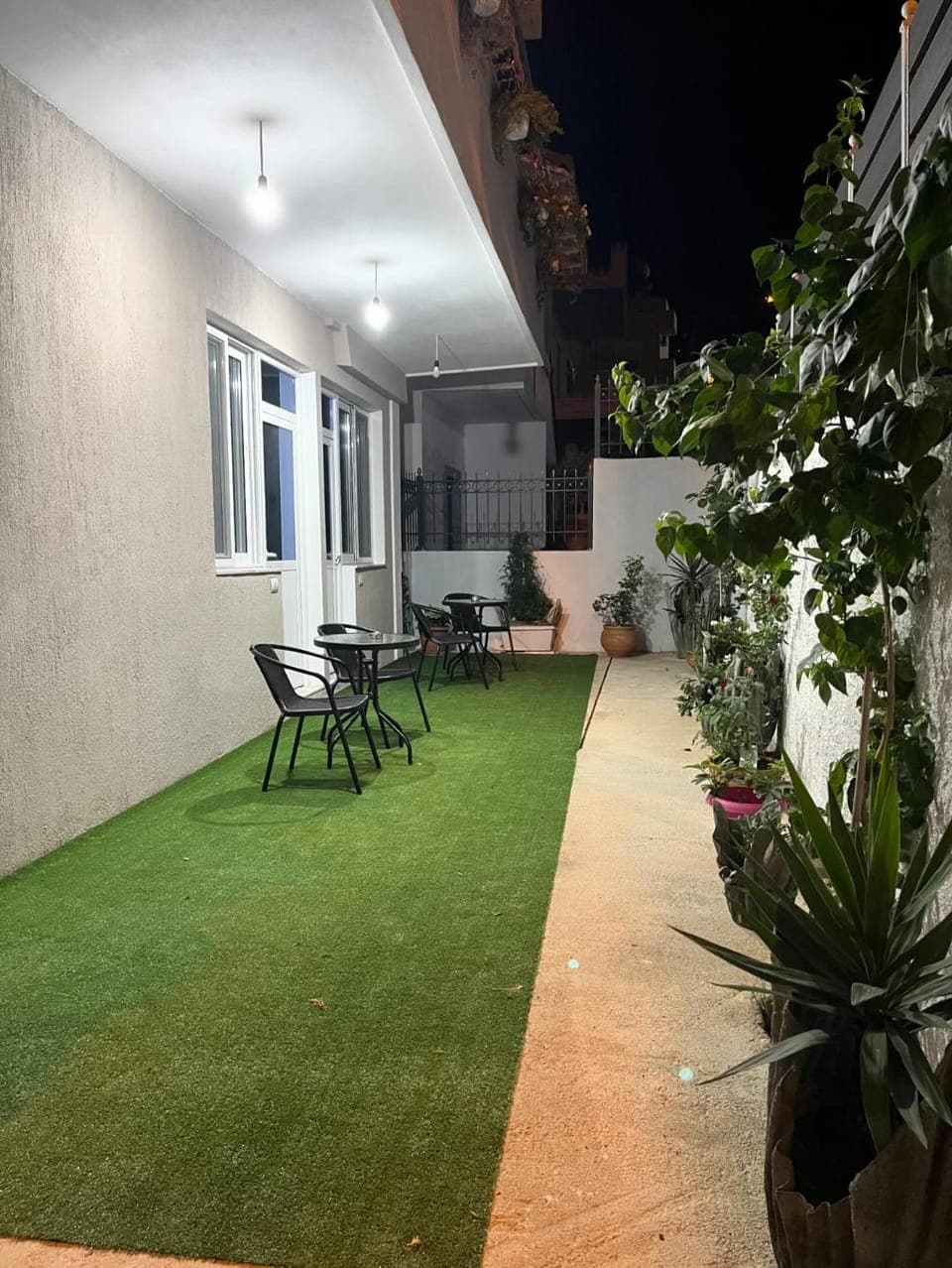 Property building, Night, Garden, Garden view