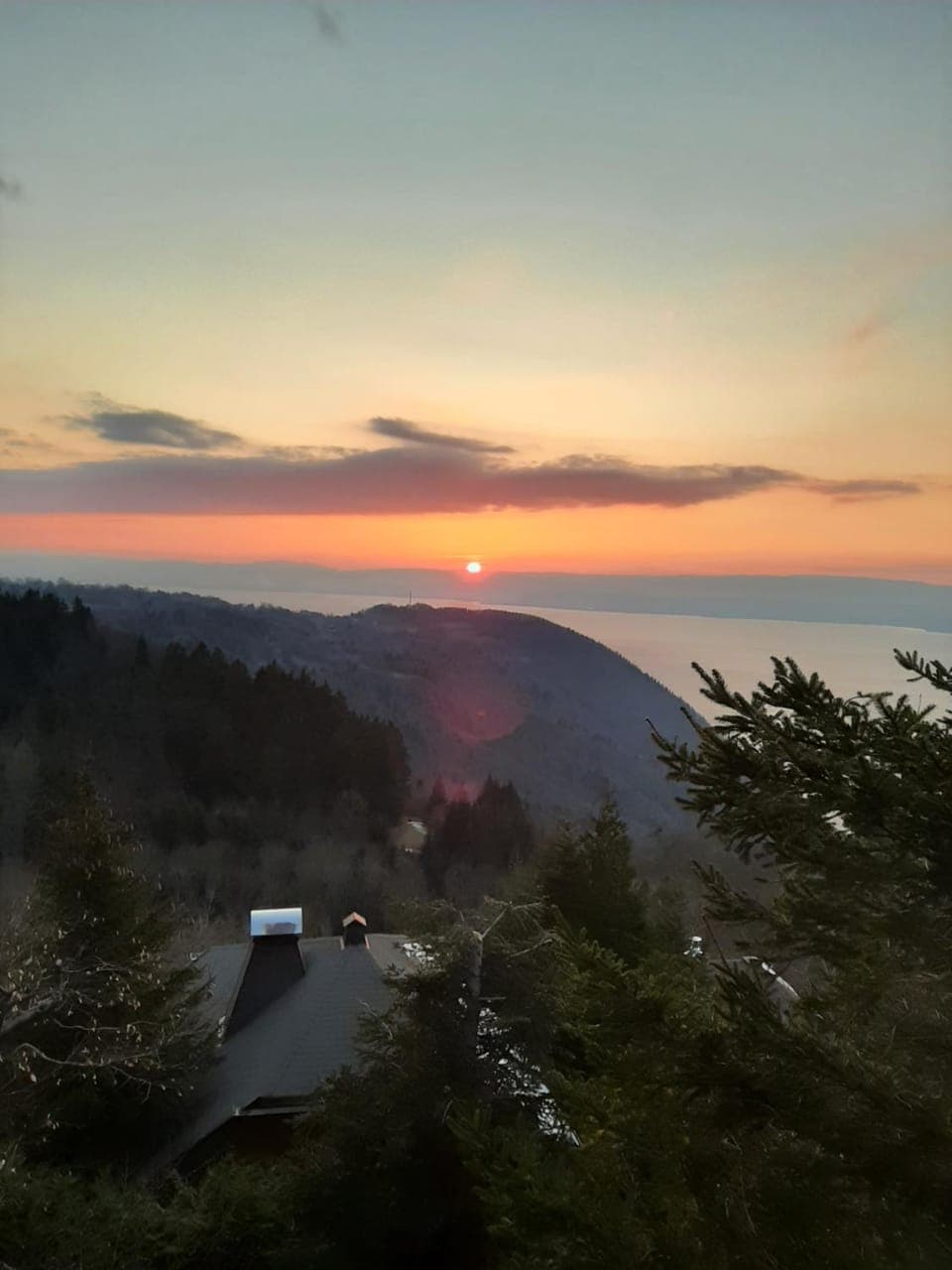 Lake view, Mountain view, Sunset