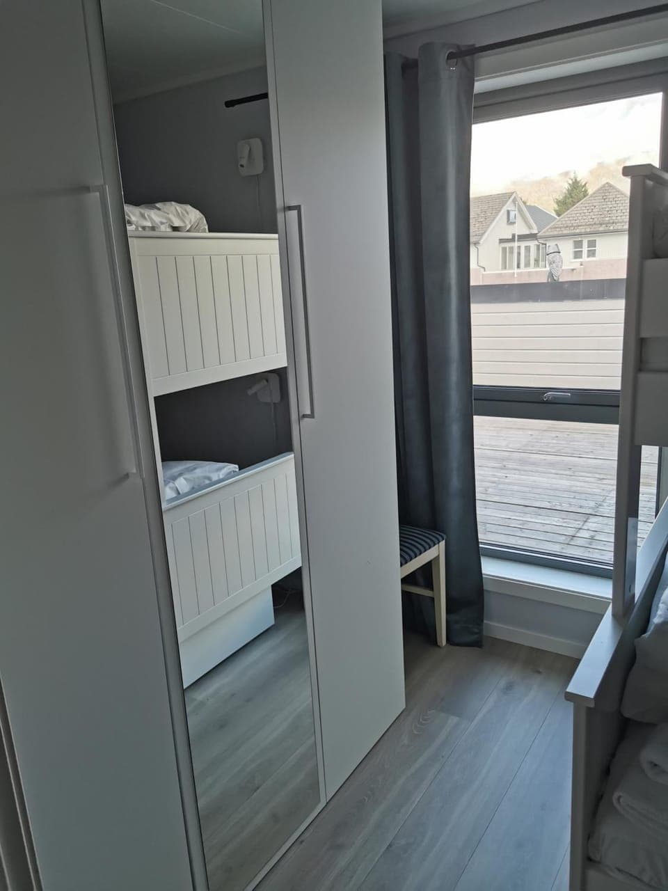 bunk bed, wardrobe