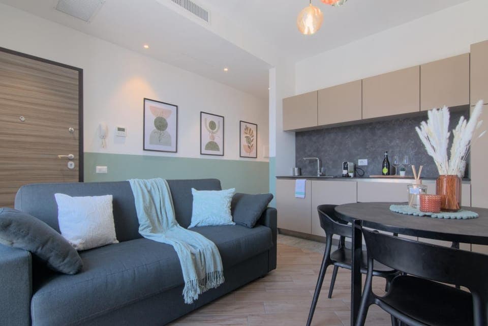 Living room, kitchen