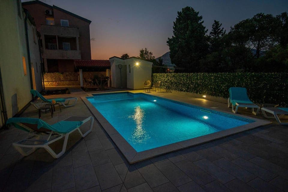 Patio, Swimming pool, Sunset