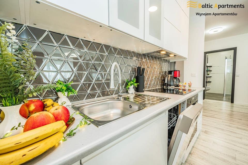 Kitchen or kitchenette, dishwasher, stove