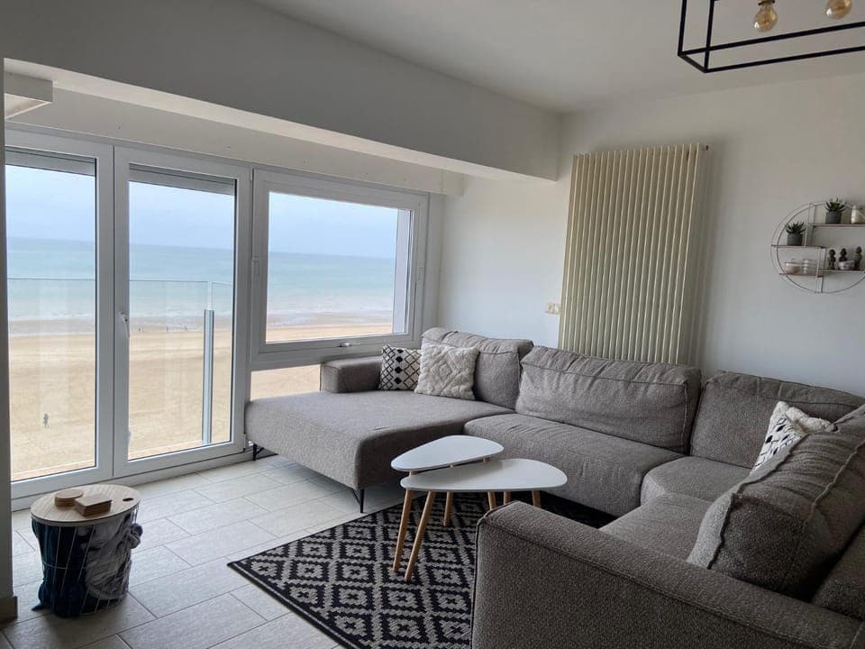 Living room, Seating area, Beach, Sea view