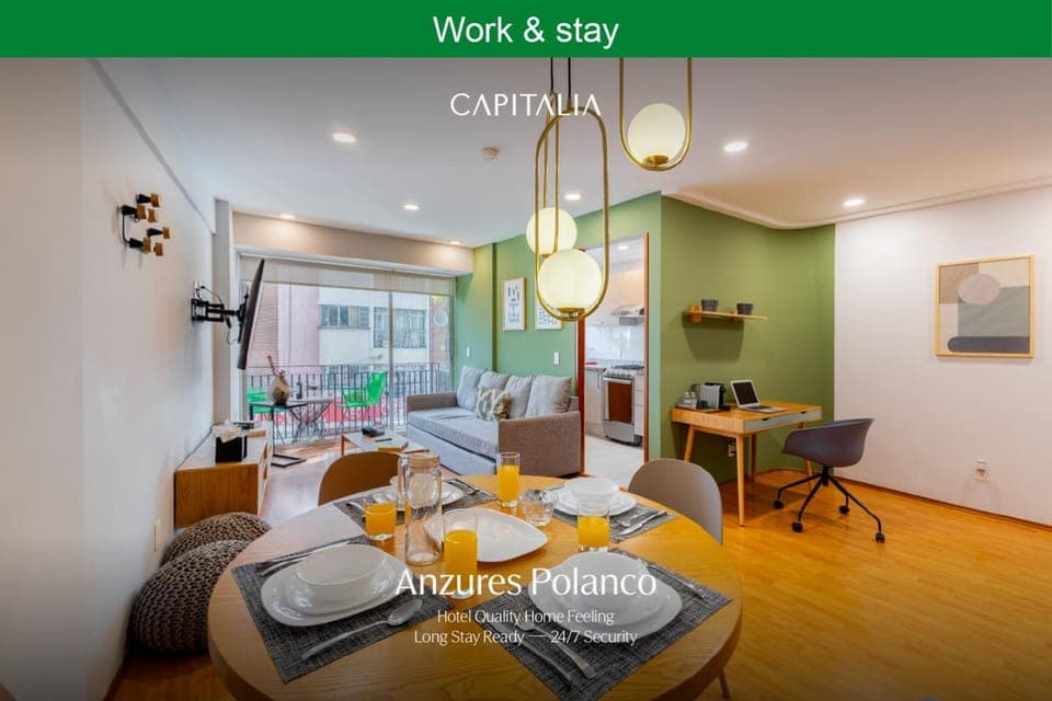 Photo of the whole room, Dining area