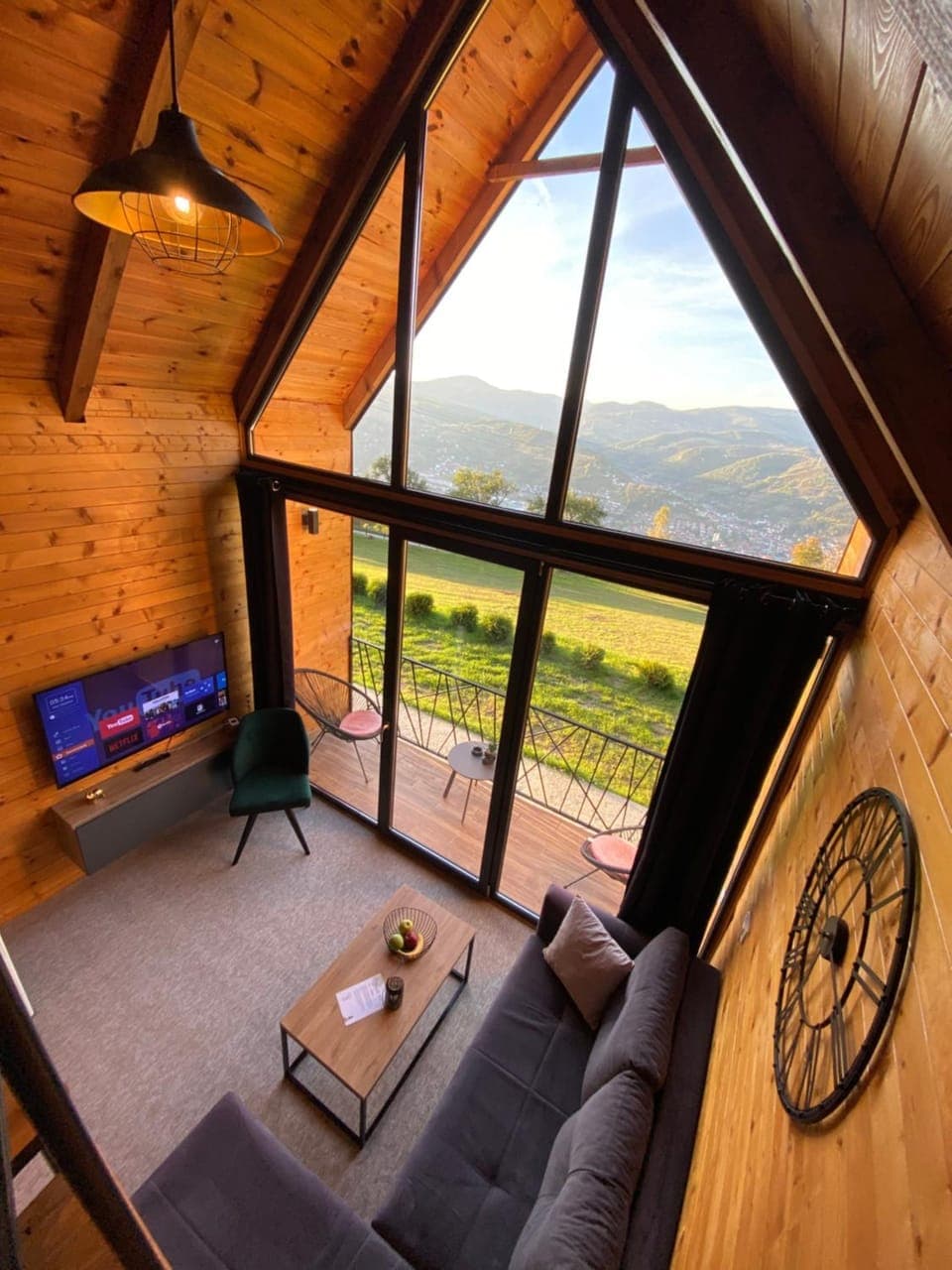 Natural landscape, Living room, Seating area, Mountain view