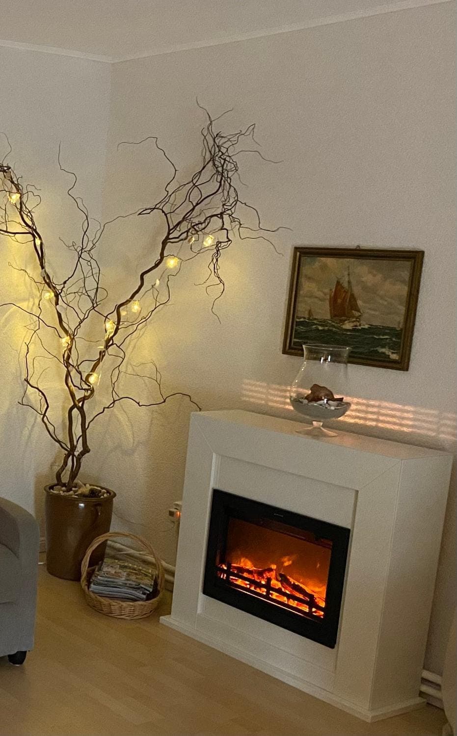 Living room, fireplace