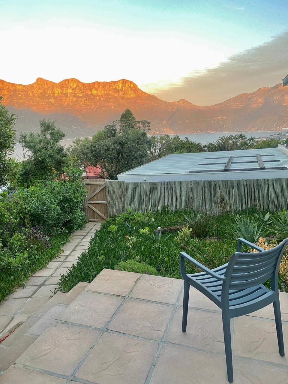 Patio, Natural landscape, Balcony/Terrace, Garden view, Mountain view, Sea view, Sunset