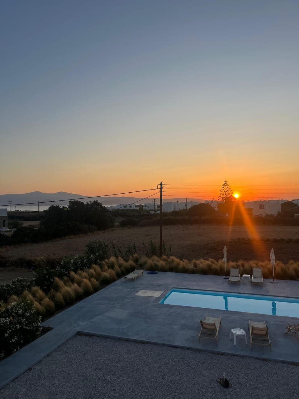 Pool view, Sea view, Swimming pool, Sunset