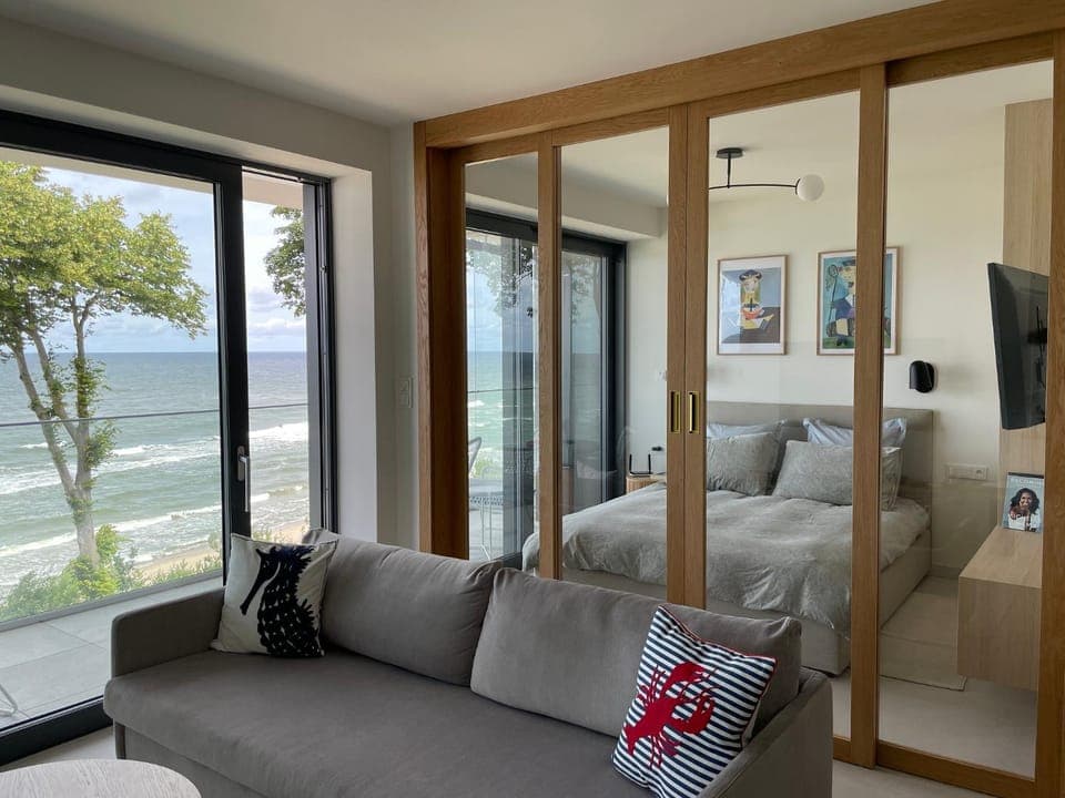 Living room, Seating area, Sea view